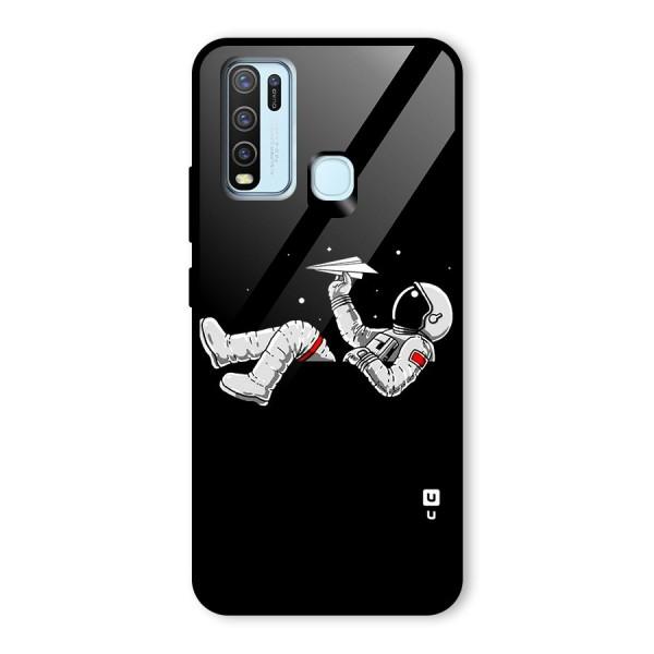 Astronaut Aeroplane Glass Back Case for Vivo Y30