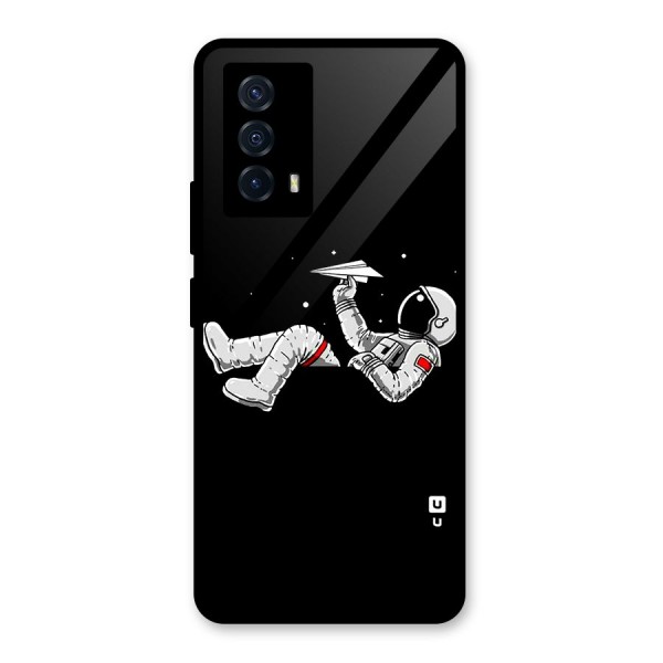 Astronaut Aeroplane Glass Back Case for Vivo iQOO Z5