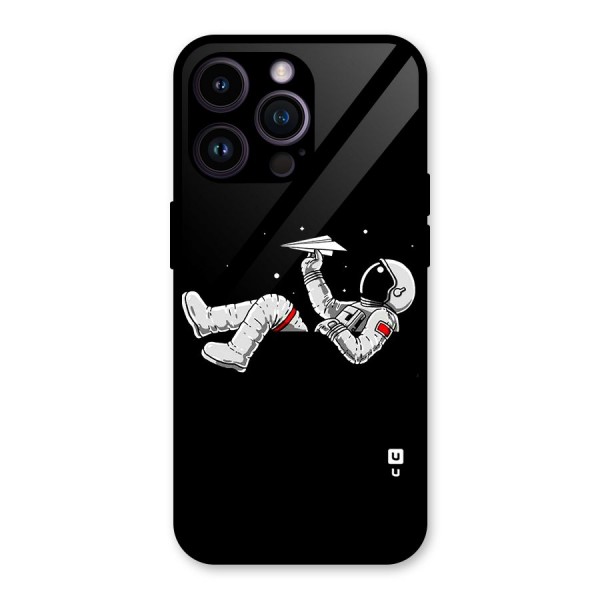 Astronaut Aeroplane Glass Back Case for iPhone 14 Pro Max
