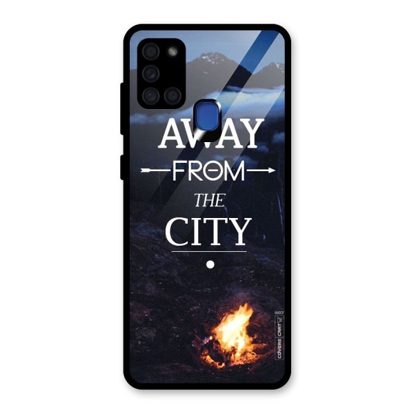 Away From City Glass Back Case for Galaxy A21s