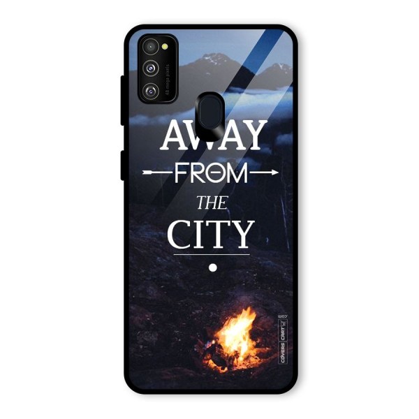 Away From City Glass Back Case for Galaxy M21