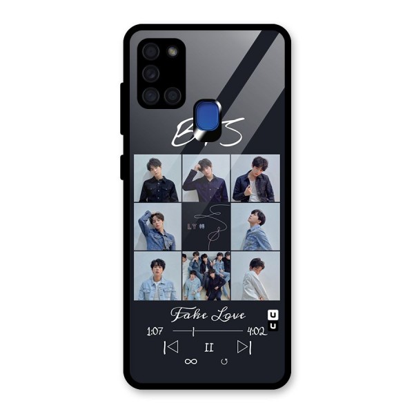 BTS Fake Love Glass Back Case for Galaxy A21s