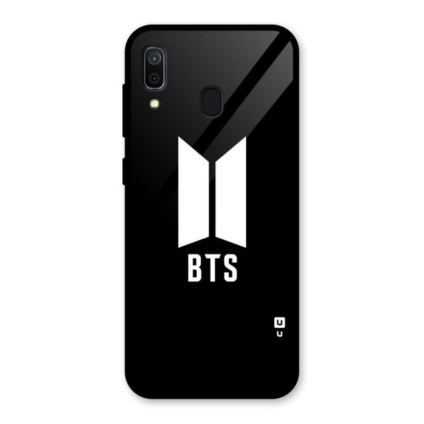 BTS Logo Black Glass Back Case for Galaxy A30