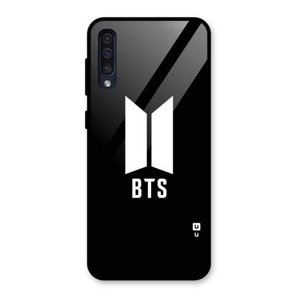 BTS Logo Black Glass Back Case for Galaxy A50s