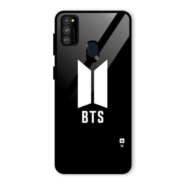 BTS Logo Black Glass Back Case for Galaxy M21