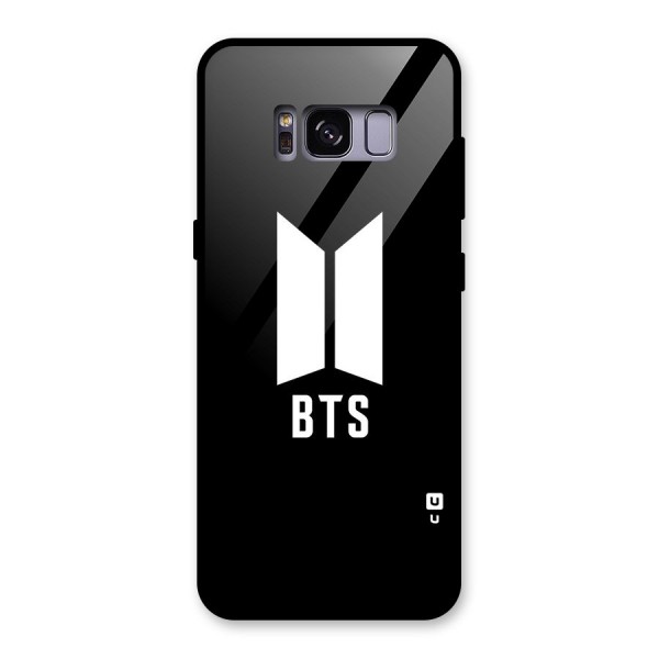 BTS Logo Black Glass Back Case for Galaxy S8