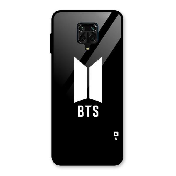 BTS Logo Black Glass Back Case for Redmi Note 9 Pro Max