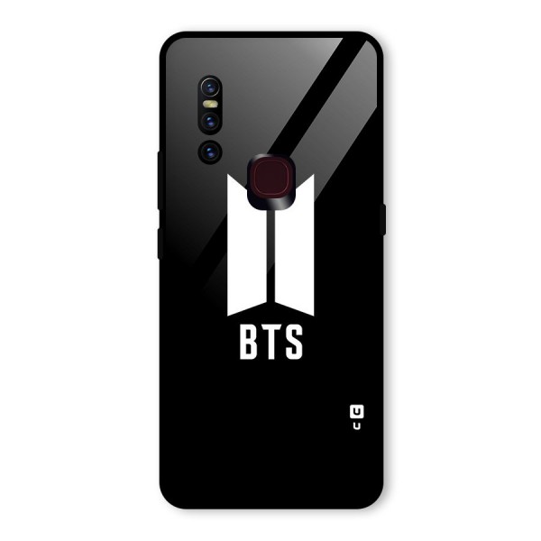 BTS Logo Black Glass Back Case for Vivo V15