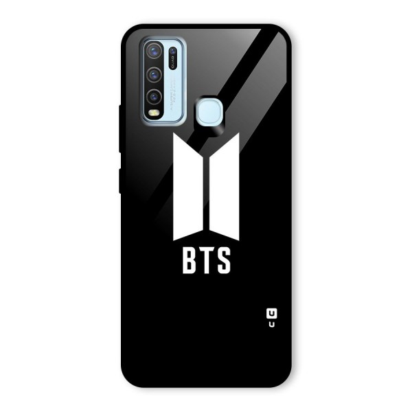 BTS Logo Black Glass Back Case for Vivo Y30