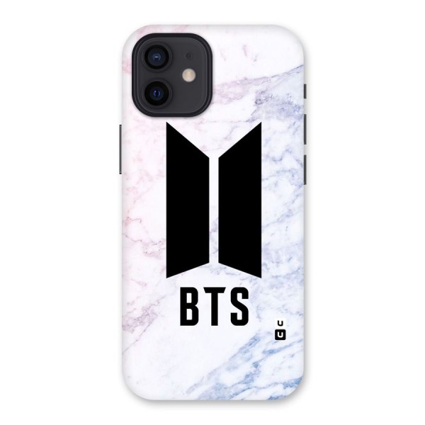 BTS Logo Marble Print Back Case for iPhone 12