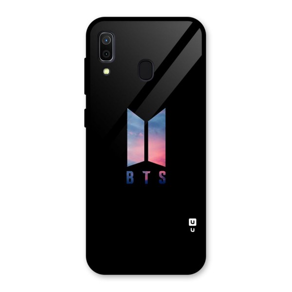 BTS Logo Sky Glass Back Case for Galaxy A30