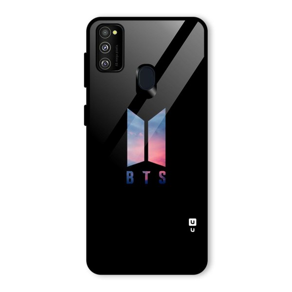 BTS Logo Sky Glass Back Case for Galaxy M21