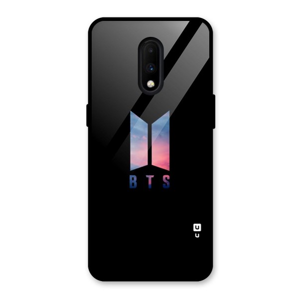 BTS Logo Sky Glass Back Case for OnePlus 7