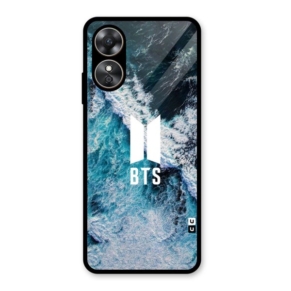 BTS Ocean Waves Glass Back Case for Oppo A17