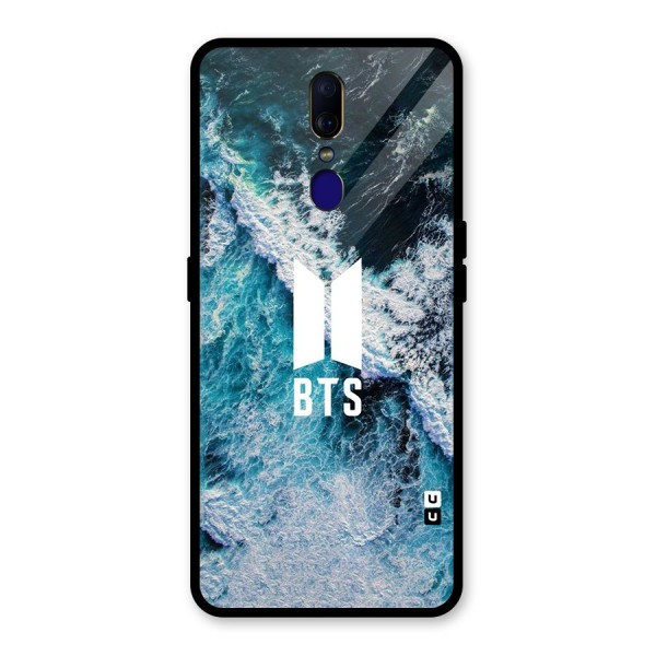 BTS Ocean Waves Glass Back Case for Oppo F11