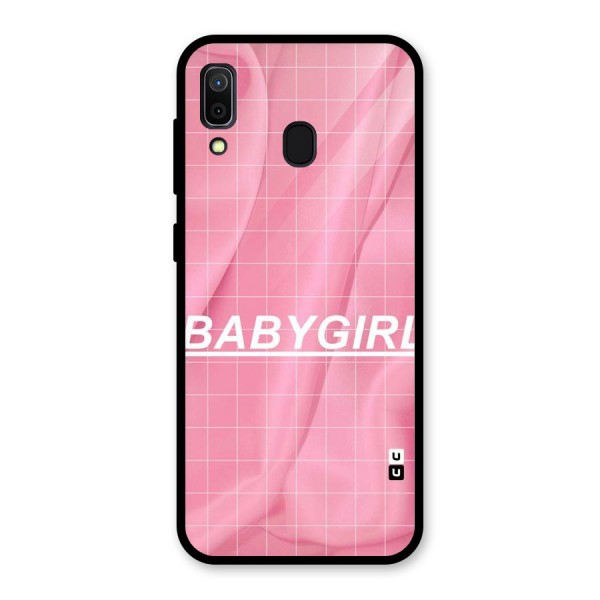 Baby Girl Check Glass Back Case for Galaxy A30