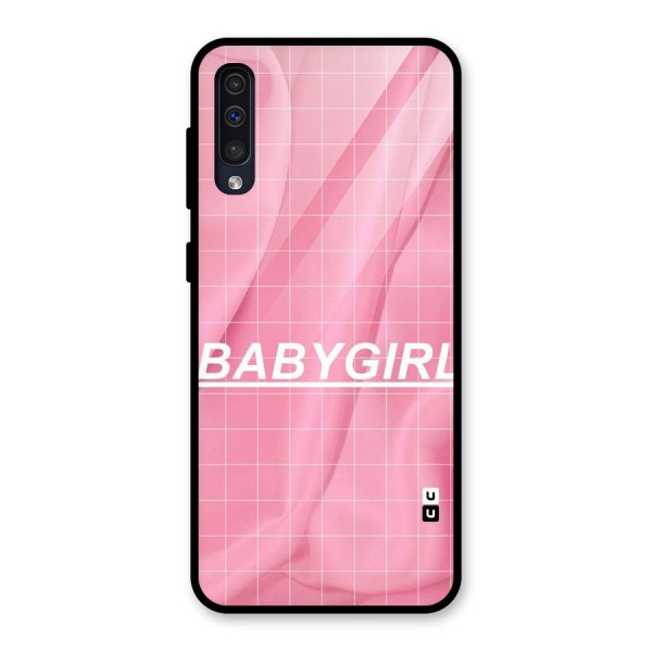 Baby Girl Check Glass Back Case for Galaxy A50s