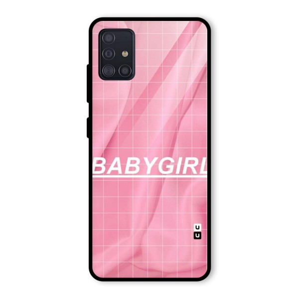 Baby Girl Check Glass Back Case for Galaxy A51