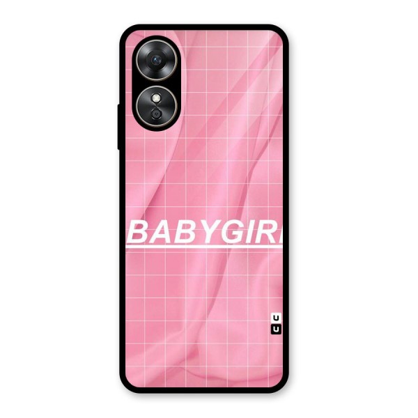 Baby Girl Check Glass Back Case for Oppo A17