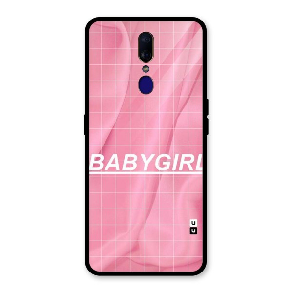 Baby Girl Check Glass Back Case for Oppo F11