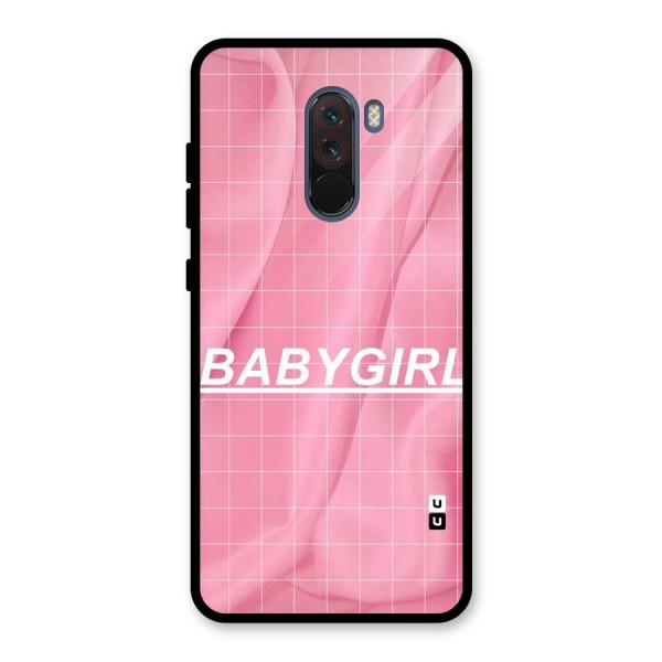 Baby Girl Check Glass Back Case for Poco F1