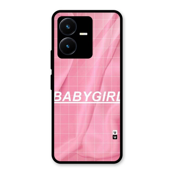 Baby Girl Check Glass Back Case for Vivo Y22