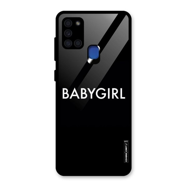 Baby Girl Glass Back Case for Galaxy A21s