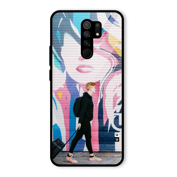 Backpacker Glass Back Case for Redmi 9 Prime