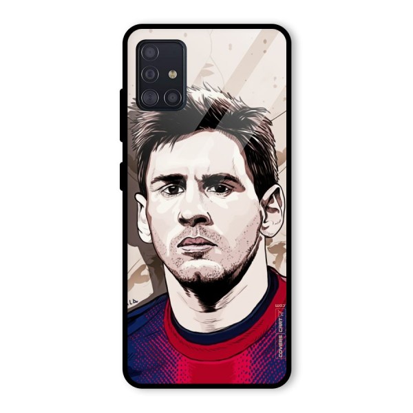 Barca King Messi Glass Back Case for Galaxy A51