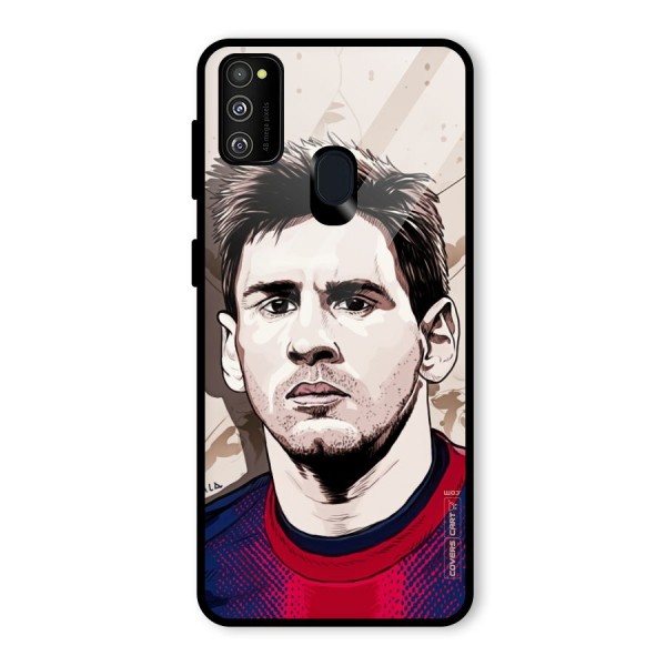 Barca King Messi Glass Back Case for Galaxy M21