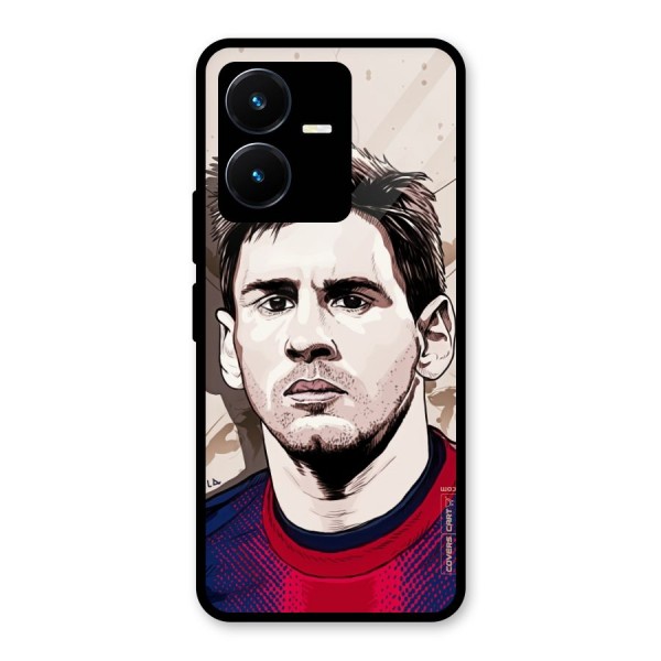 Barca King Messi Glass Back Case for Vivo Y22