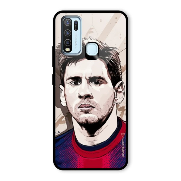 Barca King Messi Glass Back Case for Vivo Y30