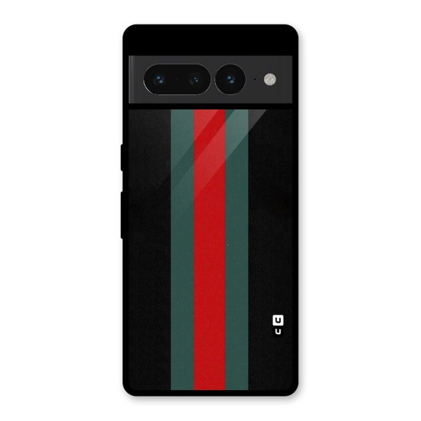 Basic Colored Stripes Glass Back Case for Google Pixel 7 Pro