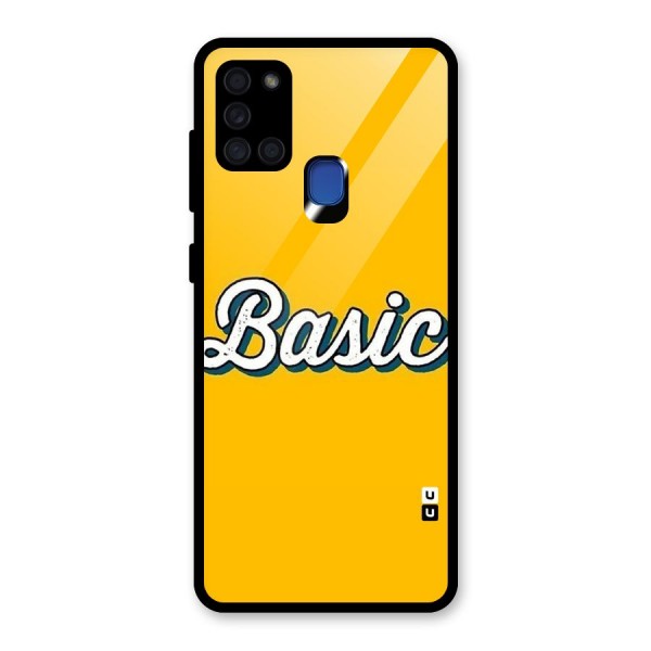 Basic Yellow Glass Back Case for Galaxy A21s