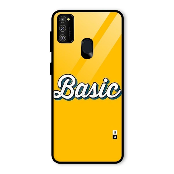 Basic Yellow Glass Back Case for Galaxy M21