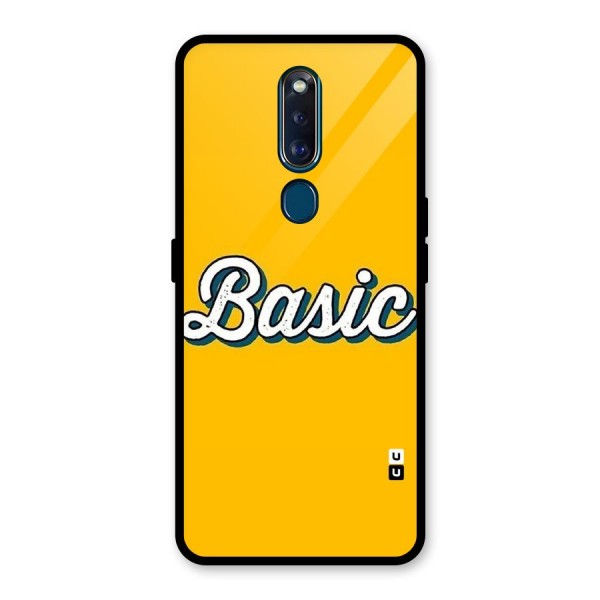 Basic Yellow Glass Back Case for Oppo F11 Pro