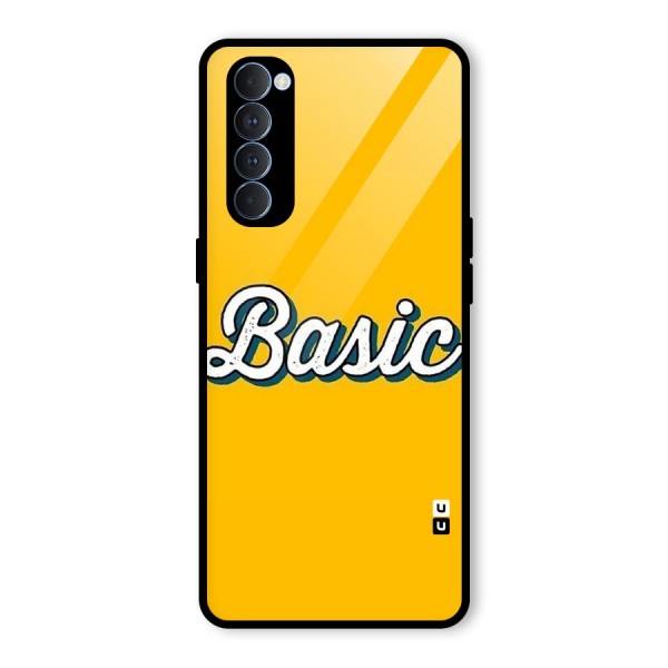 Basic Yellow Glass Back Case for Oppo Reno4 Pro