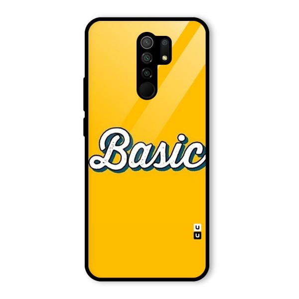 Basic Yellow Glass Back Case for Redmi 9 Prime