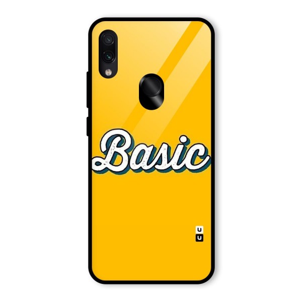 Basic Yellow Glass Back Case for Redmi Note 7