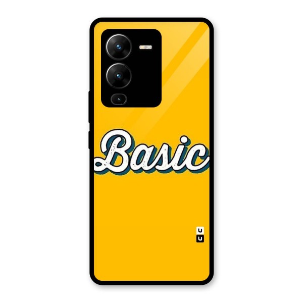 Basic Yellow Glass Back Case for Vivo V25 Pro