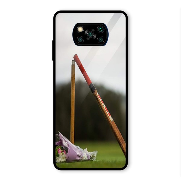 Bat Wicket Glass Back Case for Poco X3 Pro