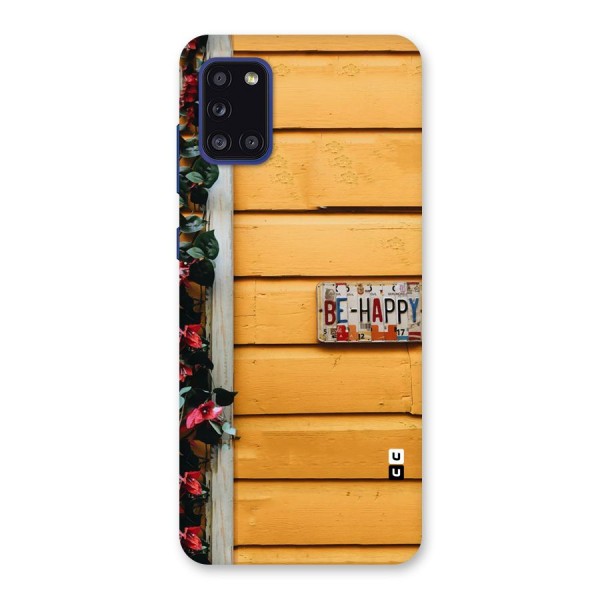 Be Happy Yellow Wall Back Case for Galaxy A31