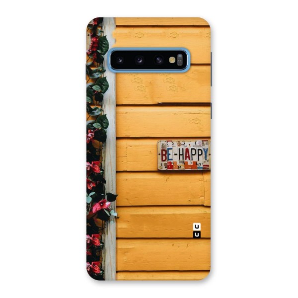 Be Happy Yellow Wall Back Case for Galaxy S10