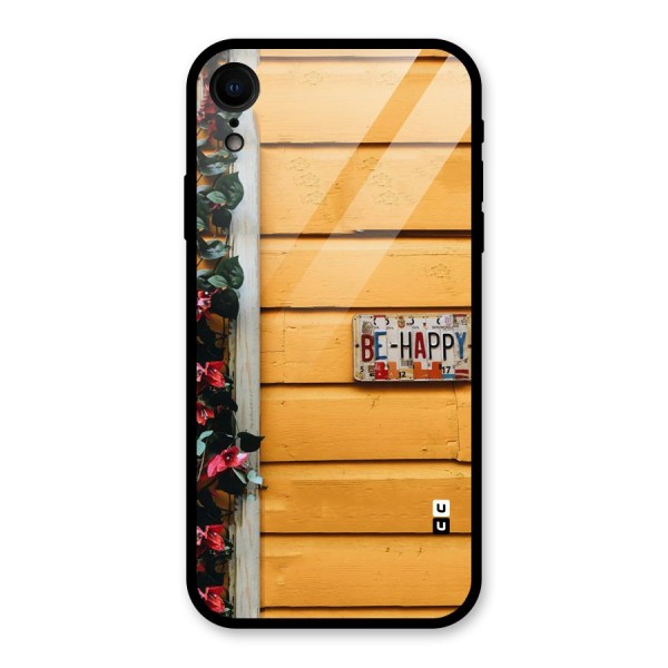 Be Happy Yellow Wall Glass Back Case for XR