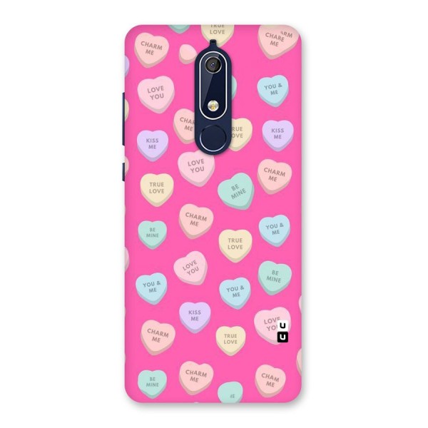 Be Mine Hearts Pattern Back Case for Nokia 5.1