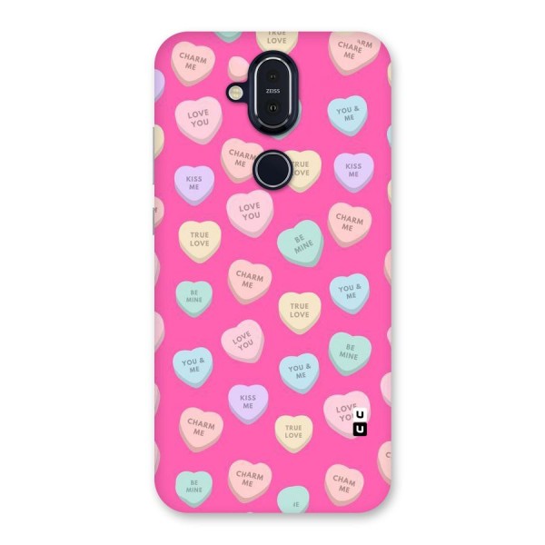 Be Mine Hearts Pattern Back Case for Nokia 8.1