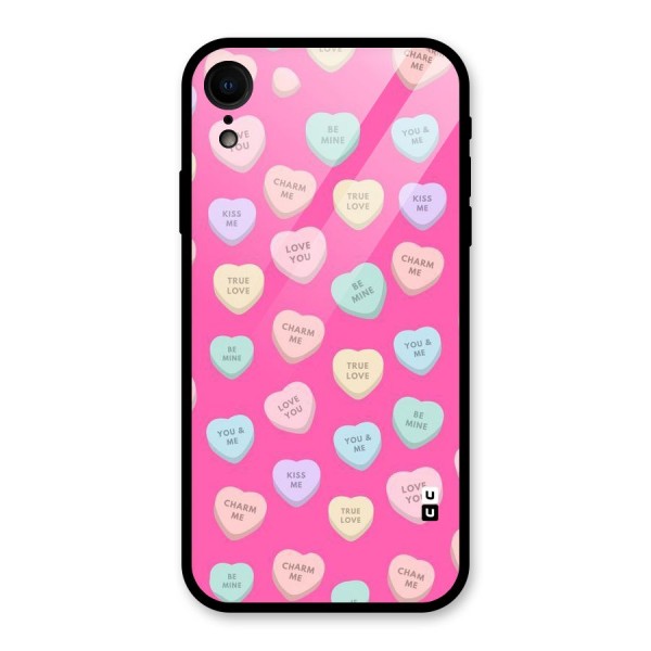 Be Mine Hearts Pattern Glass Back Case for XR