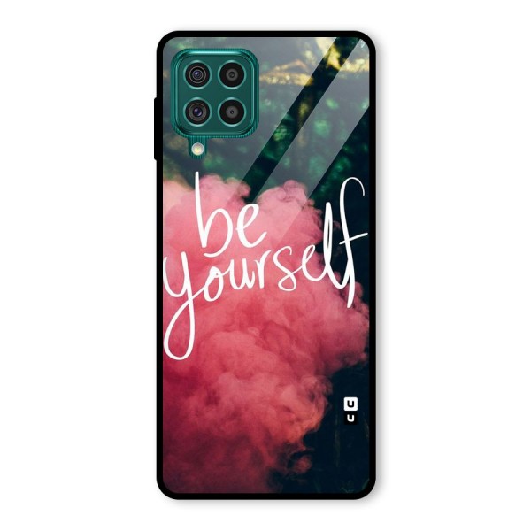 Be Yourself Greens Glass Back Case for Galaxy F62