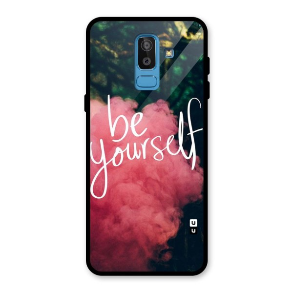 Be Yourself Greens Glass Back Case for Galaxy J8