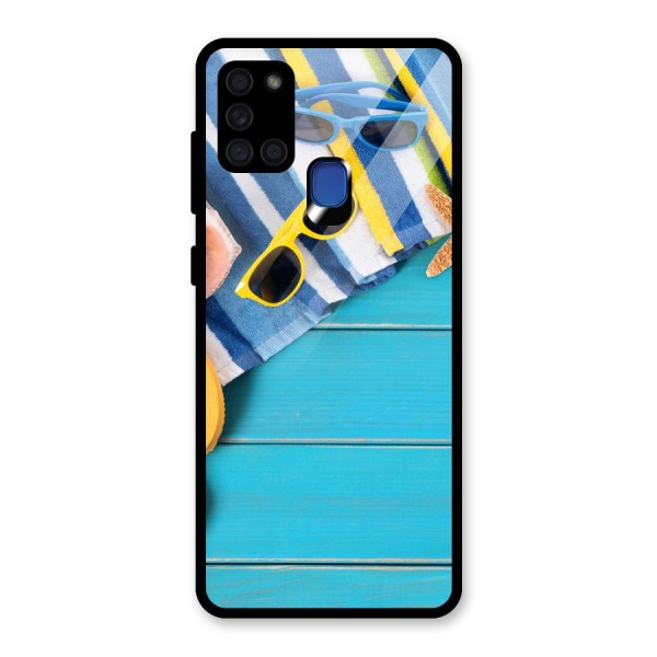 Beach Ready Glass Back Case for Galaxy A21s